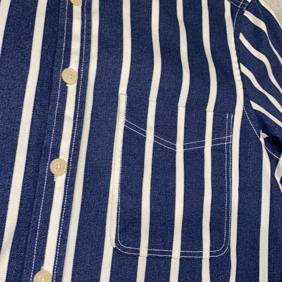 Zara cotton denim stripe button down - Picture 2 of 4